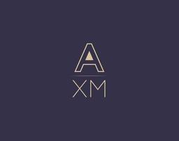 axm lettre logo design images vectorielles minimalistes modernes vecteur