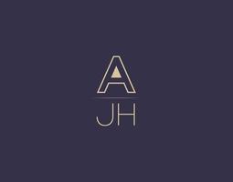 ajh lettre logo design images vectorielles minimalistes modernes vecteur