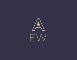 aew lettre logo design images vectorielles minimalistes modernes vecteur