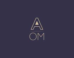 aom lettre logo design images vectorielles minimalistes modernes vecteur