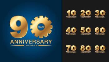 ensemble de logo anniversaire vecteur