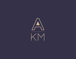 akm lettre logo design images vectorielles minimalistes modernes vecteur