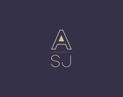 asj lettre logo design images vectorielles minimalistes modernes vecteur