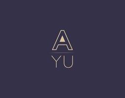 ayu lettre logo design images vectorielles minimalistes modernes vecteur