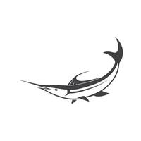 illustration du logo de l'icône du poisson marlin bleu vecteur
