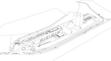 3d illustration du projet de construction vecteur