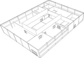 3d illustration du projet de construction vecteur