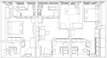 3d illustration du projet de construction vecteur