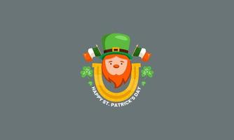 modèle de bannière happy st patrick day design plat vectoriel