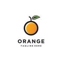 orange citron frais logo fruit design minimaliste icône vecteur