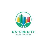 nature ville ferme feuille bâtiment logo création style linéaire inspiration vecteur