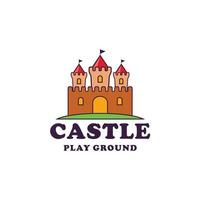 petit vecteur de logo de terrain de jeu de château pour la boutique de bébé et les enfants