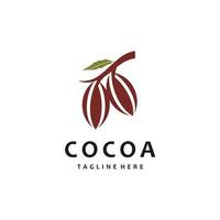 chocolat, inspiration de conception de logo de fruits de cacao vecteur