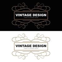 design vintage rétro, logo d'ornement vectoriel minimaliste luxueux, avec style mandala et batik, illustration de marque de produit, invitation, bannière, mode