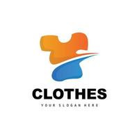 logo de vêtements, conception de chemise de style simple, vecteur de magasin de vêtements, mode, marque d'entreprise et icône de modèle