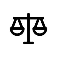 échelle de la justice icône logo vectoriel sur fond blanc