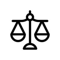 échelle de la justice icône logo vectoriel sur fond blanc