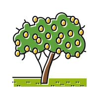 arbre plante citron couleur icône illustration vectorielle vecteur