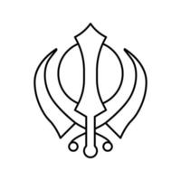 illustration vectorielle de l'icône de la ligne de religion sikhisme vecteur