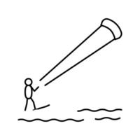 illustration vectorielle d'icône de ligne de sport extrême de kitesurf vecteur