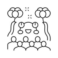 illustration vectorielle de l'icône de la ligne de fête des enfants monstres vecteur