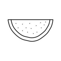 illustration vectorielle d'icône de ligne de pastèque coupée en tranches vecteur