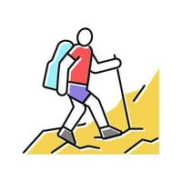 illustration vectorielle d'icône de couleur de sport extrême de trekking vecteur