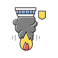 illustration vectorielle d'icône de couleur d'alarme incendie isolée vecteur
