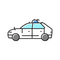 illustration vectorielle d'icône de couleur de voiture d'auto-conduite vecteur