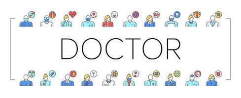 icônes de collection de spécialité médicale définies vecteur de couleur