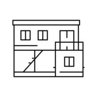 illustration vectorielle de l'icône de la ligne d'accueil du conteneur vecteur