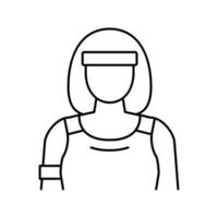 sport femme athlète ligne icône illustration vectorielle vecteur