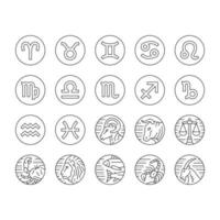 signe astrologique du zodiaque animaux icons set vector