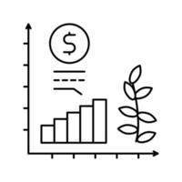 illustration vectorielle de l'icône de la ligne de croissance économique vecteur