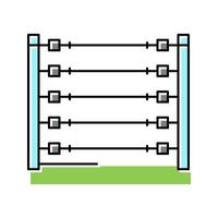 illustration vectorielle d'icône de couleur de clôture électrique vecteur