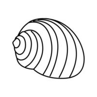 illustration vectorielle de l'icône de la ligne de plage de coquille de mer tonna vecteur