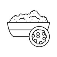 illustration vectorielle de l'icône de la ligne de gruau de quinoa vecteur