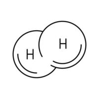 illustration vectorielle de l'icône de la ligne d'hydrogène composé chimique vecteur