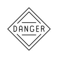 danger, signe, ligne, icône, vecteur, illustration vecteur