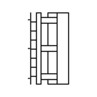 illustration vectorielle de l'icône de la ligne de la couche d'isolation des murs vecteur