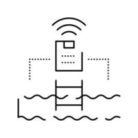 illustration vectorielle de l'icône de la ligne de maison intelligente de contrôle de la piscine d'eau vecteur