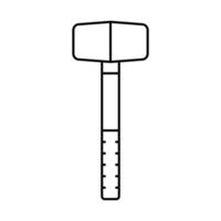 illustration vectorielle de l'icône de la ligne d'outil de marteau en caoutchouc vecteur