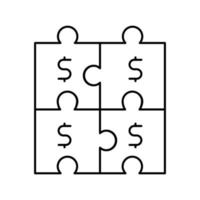 puzzle financier et diversification ligne icône illustration vectorielle vecteur