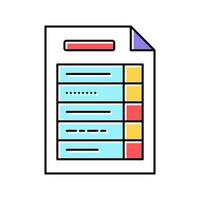 plan papier liste couleur icône illustration vectorielle vecteur