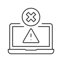interdiction d'utiliser l'illustration vectorielle de l'icône de la ligne d'ordinateur portable vecteur