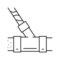 illustration vectorielle de l'icône de la ligne de filtre à eau du pipeline vecteur