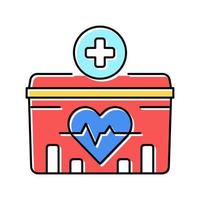 conteneur médical pour l'illustration vectorielle de l'icône de couleur de transport cardiaque vecteur