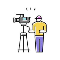 caméraman vidéo production film couleur icône illustration vectorielle vecteur