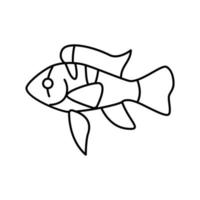 illustration vectorielle de l'icône de la ligne de poisson des cichlidés ram vecteur