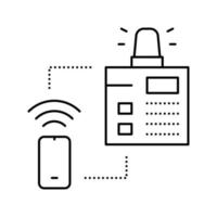 illustration vectorielle de l'icône de la ligne du panneau principal du système de sécurité vecteur